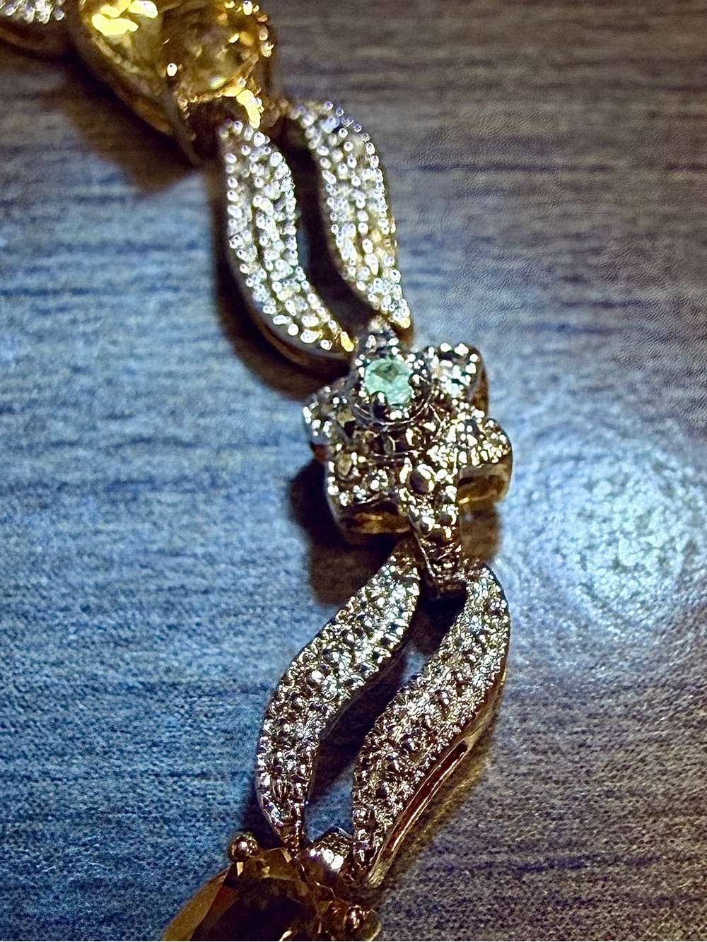 2.45 CTW AAA Citrine & Diamond 18K Yellow Gold Plated 8” Bracelet - Picture 6 of 9
